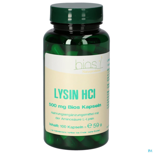 Bios Lysin Hcl 500mg 100 Kapseln