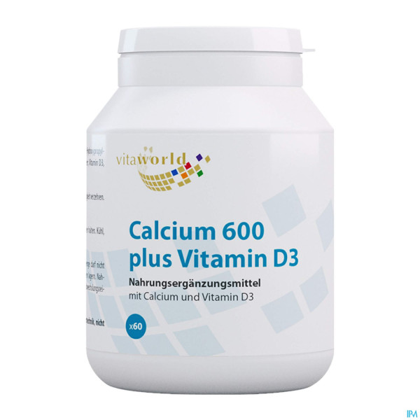 Calcium Tabl 600mg Vegan +vit D3 Vita World 60st