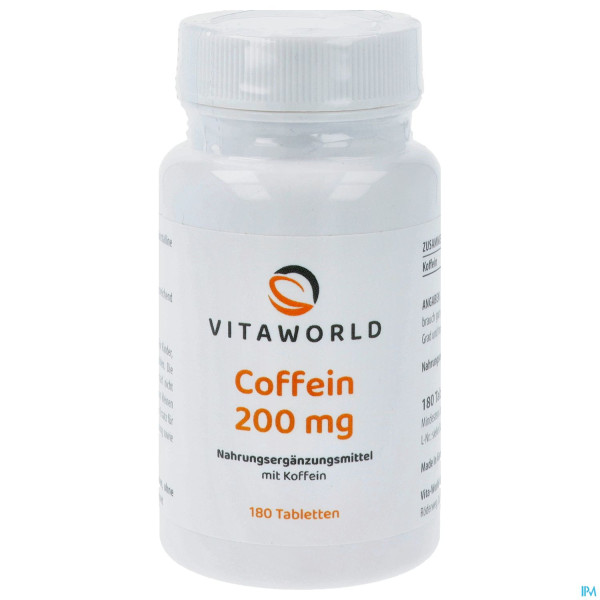 Coffein Tabl 200mg Vegan -vita World 180st