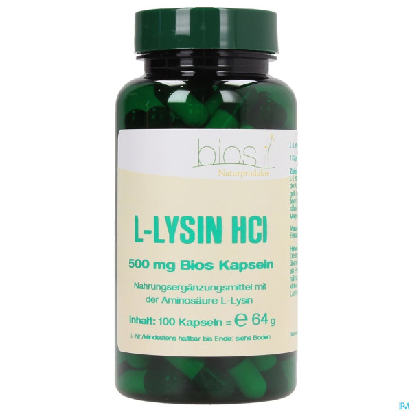 Bios l-lysin Hcl 500mg 100 Kapseln