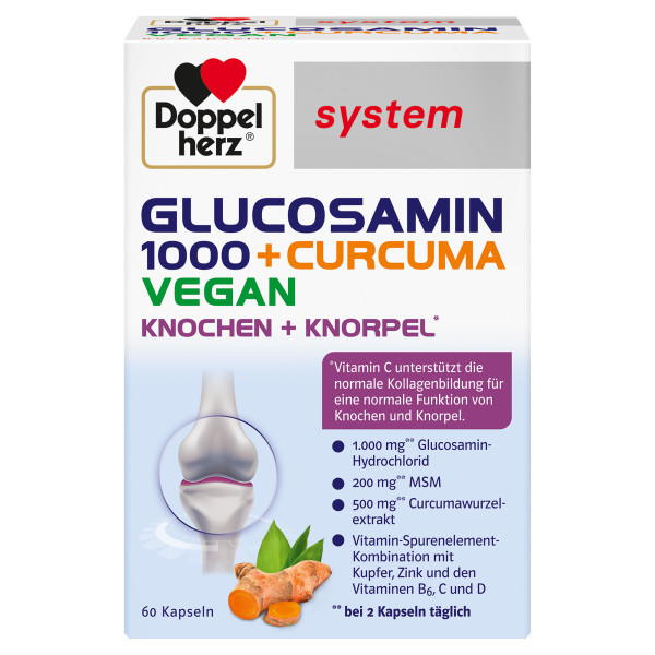 Doppelherz system Glucosamin 1000 + Curcuma Vegan