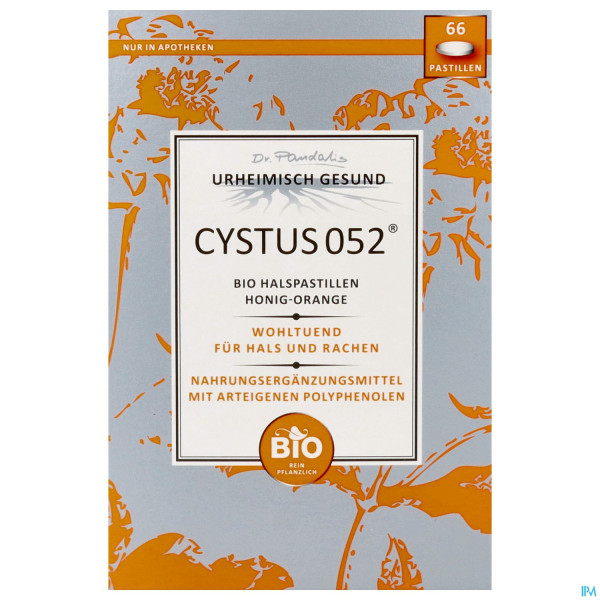 Cystus 052 Bio Halspastillen Honig Orange 66st